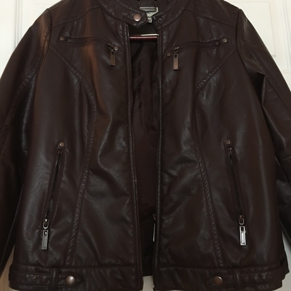 Brown/Maroon vegan jacket - Picture 3 of 8